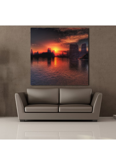 Güneşin Denize Doğuşu Kanvas Tablo 170x170cm