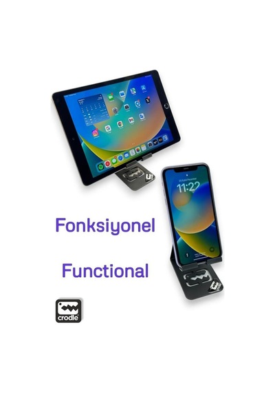 Tüm Cihazlara Uyumlu Universal Portatif Metal Masaüstü Telefon Tablet Tutucu