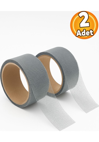 2 Adet 48 Mm X 2 Metre Yapışkanlı Sineklik Tülü Tamir Bandı Yaması Yırtık Kopmuş Delik Fiber Tül Yap