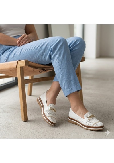 Kindep Metem Termo Kaymaz Taban Günlük Comfort Kadın Ayakkabı Beyaz Beyaz