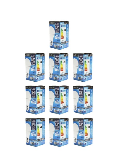 10 Adet 9w Led Ampul Beyaz Işık 6500k E27 Duylu - Avantaj Paket