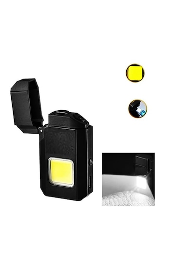 Tip-c Şarjlı Elektrikli Çakmak Cep Işığı Su Geçirmez Cob Led Ps-m