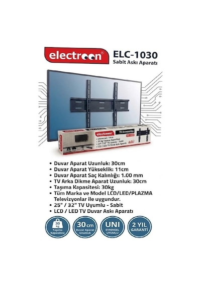 Electroon 25-32'' 60-82 Ekran Sabit Lcd-led Tv Duvar Askı Aparatı