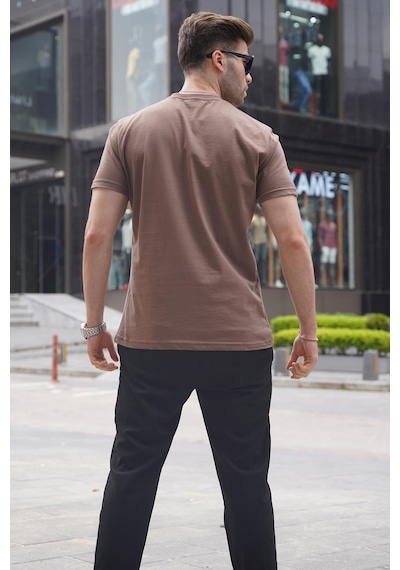 Madmext Kahverengi Regular Fit Basic Erkek Tişört 6131-kahverengi Kahverengi