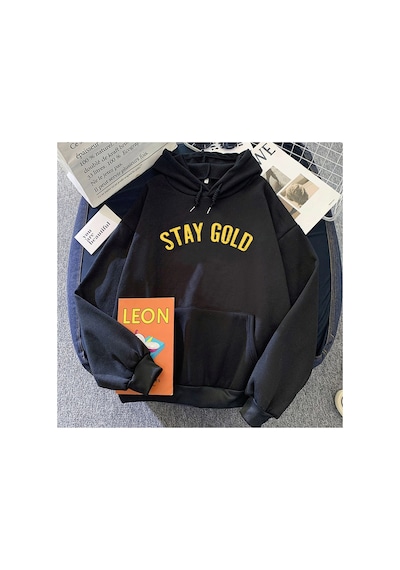 Tarzsokak Siyah Stay Gold The Outsiders Hoodies Movie Graphic Printing For Casual Long