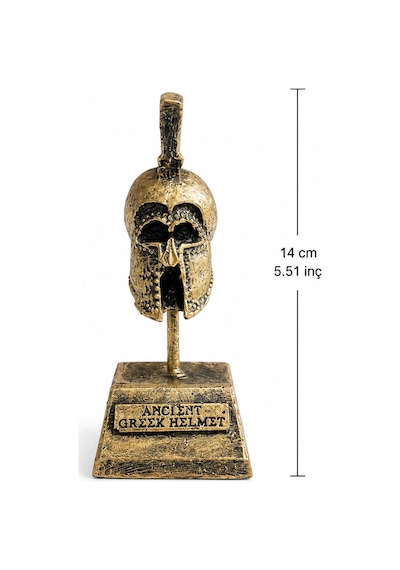 Antik Yunan Miğferi Dekoratif Biblo Metal Görünümlü Masaüstü Süs