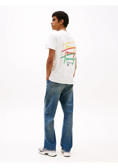 Tommy Hilfiger Tommy Hılfıger Erkek T-shırt Dm0dm20771-ybl Beyaz