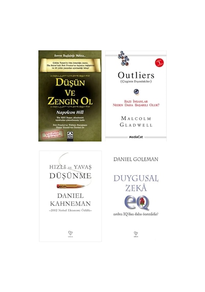 Dusun Ve Zengin Ol+outliers+hizli Ve Yavas Dusunme+duygusal Zeka 4 Set