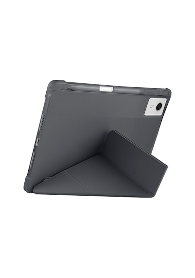 Lenovo Idea Tab Plus 12.1 2025 Tb361fu-tb361zu Uyumlu Kalem Bölmeli Dönebilen Üçgen Standlı Tri Folding Tablet Kılıfı - Siyah - T42077