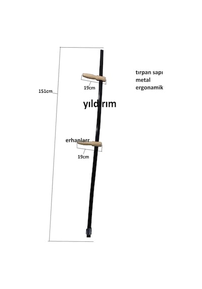 Tırpan Sapı Metal Ahşap Kulp Takım 1.kalite Orak