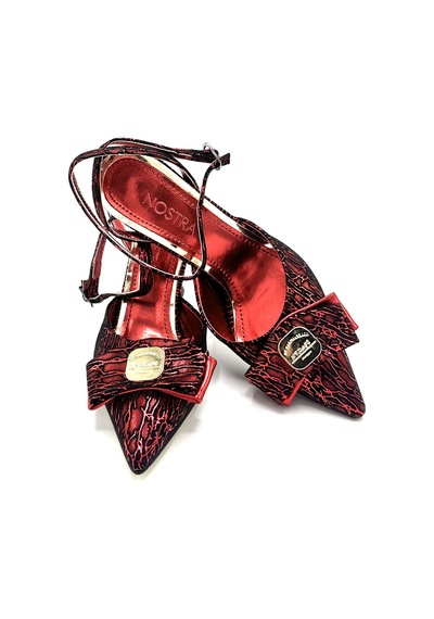 Nostra Shoes Kırmızı Mira Kadın Topuklu Ayakkabı Kırmızı Zebra