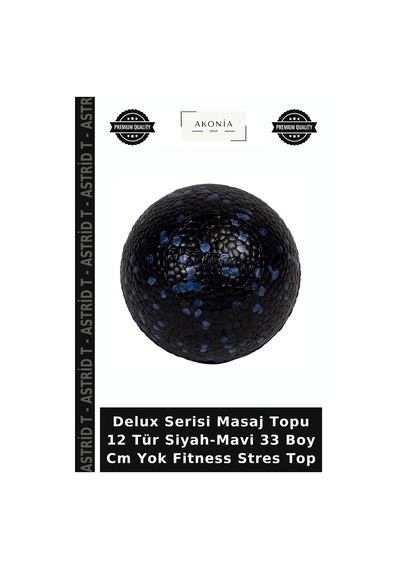 Delux Serisi Masaj Topu 12 Tür Siyah-mavi 33 Boy Cm Yok Fitness Top Siyah - Mavi
