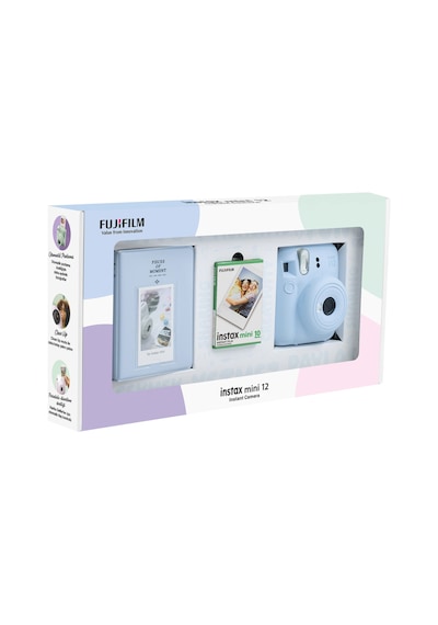 Fujifilm Instax Mini 12 Fotoğraf Makinesi + 10'lu Film + Pvc Albüm Bundle Box Mavi