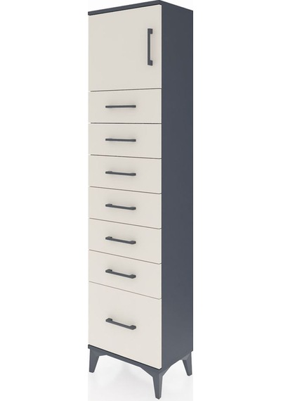Arges Dolap Tek Raflı 7 Çekmeceli Tek Kapaklı 44x30x182 Antra... Antrasit Arges Dolap Tek Raflı 7 Çekmeceli Tek Kapaklı 44x30x182 Antra... Antrasit