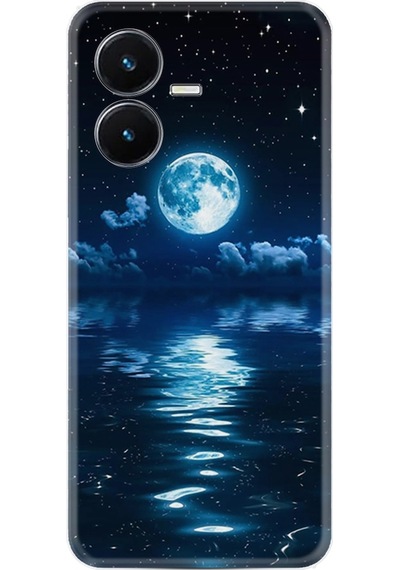Vivo Y22S Kilif Resimli Silikon Night Moon 1133 566401934