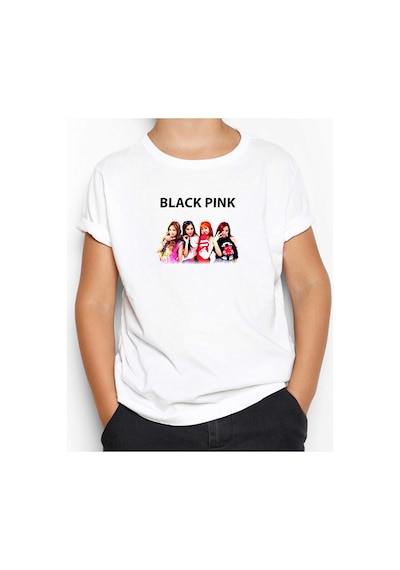 Zepplin Giyim Blackpink Black Beyaz Çocuk Tişört Beyaz
