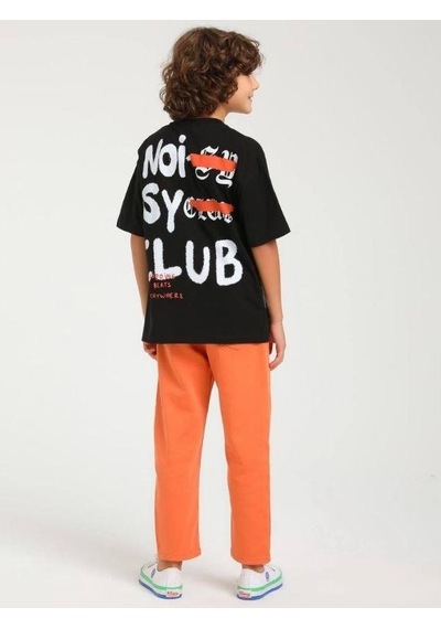 Jack Lions Erkek Çocuk Pamuklu Noisyclub Yazılı Kısa Kol Tshirt-14608 SIYAH