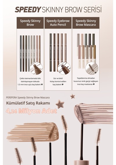Perıpera Speedy Skinny Brow Mascara 09 Milky Ash
