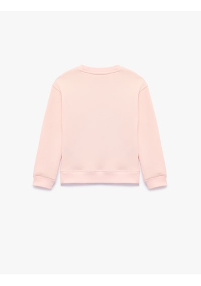 Koton Üç İplik Uzun Kollu Bisiklet Yaka Simli Kalpli Fiyonk Baskılı Sweatshirt Pembe 7wkg10037ak Gül Koton Üç İplik Uzun Kollu Bisiklet Yaka Simli Kalpli Fiyonk Baskılı Sweatshirt Pembe 7wkg10037ak Gül