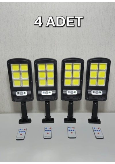 4 Adet Güneş Enerjili Kumandalı 3 Modlu Bahçe Ev Yol Mandıra Aydı
