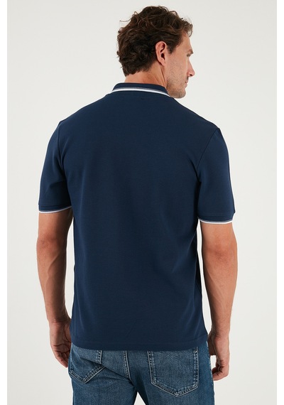 Buratti Pamuklu Regular Fit Şerit Detaylı Erkek Polo Yaka T Shirt 5902964 Indigo