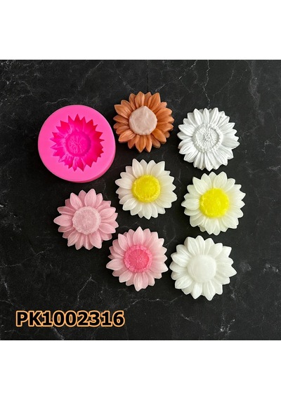 Pk1002316 - Silikon Kalıp Mum Kalıbı - Küçük Ayçiçeği Renksiz