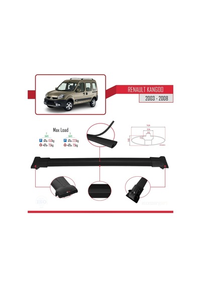 Renault Kangoo X76 Post-facelift 2003-2008 Arası İle Uyumlu Fly