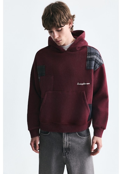 Vamos Boxy Fit Yama Detaylı Sweatshirt Bordo