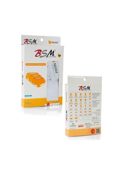 Bsm 3'lü Kadın Beyaz Modal Toparlayıcı Yumuşak Nefes Alabilen Batokom Külot Beyaz