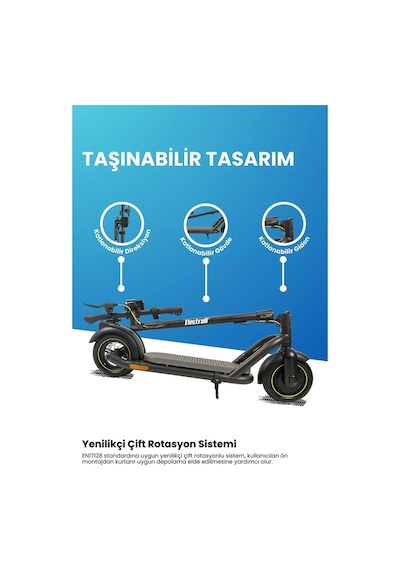 Electroll N85 Elektrikli Scooter Yenilikçi Teknoloji, Güvenli S Siyah