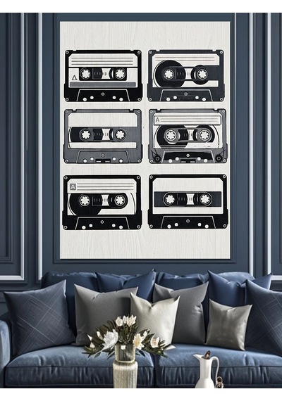 Kaset Çalar Retro Bantlar Dekoratif Kanvas - Mdf Ahşap Tablo