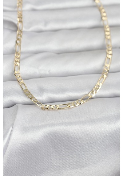 Ceylan Adam Cm 14k Gold Renk Kuşgözü Zincir Model 60 Cm Kadın Kolye Çok Renkli