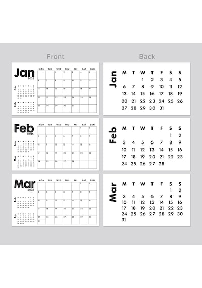 2027 Masa Takvimi, Önceki Ay Sonraki Ay Takvimi, Aylık Planlayıcı Takvim, 2027 Desk Calendar, Monthl Siyah