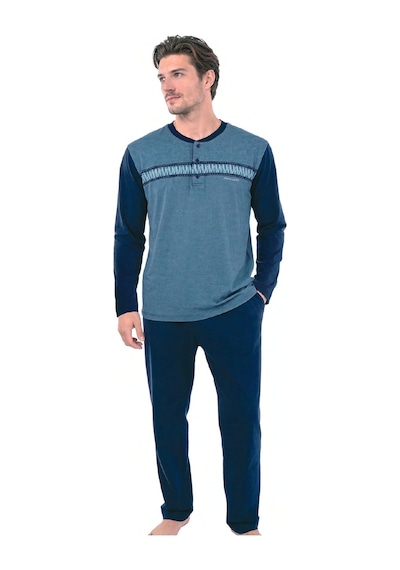 Pierre Cardin 6141 Erkek Uzun Kollu Bisiklet Yaka Pijama Takımı -lacivert
