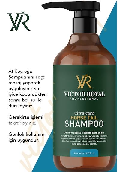 Victor Royal Hızlı Uzama Etkili At Kuyruğu Saç Bakım Şampuanı 500 Ml Dökülen