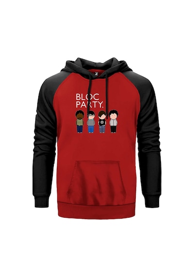 Bloc Party Grup Kırmızı Renk Reglan Kol Sweatshirt Kırmızı