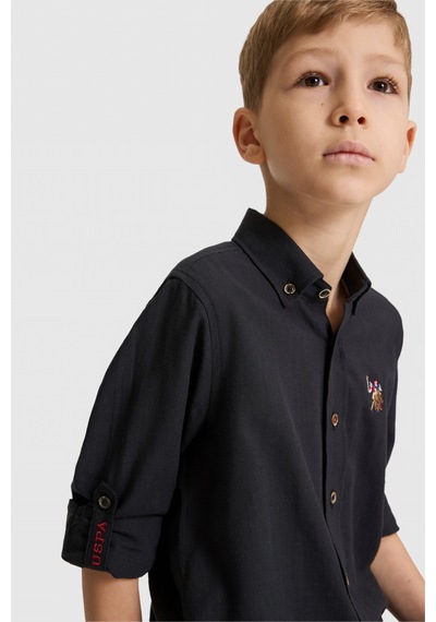 U.S. Polo Assn. Erkek Çocuk Siyah Gömlek Basic 50320263-vr046