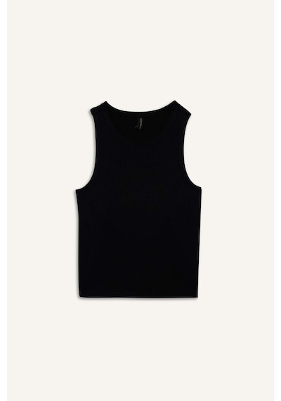 Defacto Slim Fit Dar Kesim Basic Düz Halter Yaka Fitilli Kaşkorse Pedli Atlet G0843ax25aubk81 Siyah