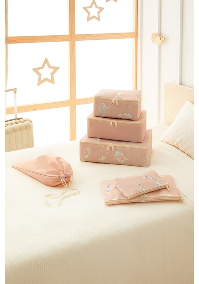 Ocean Home Textile 6'lı Çocuk Odası Deniz Kızı Bavul İçi Düzenleyici Set