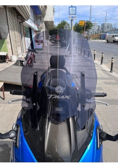 Zeus Motor 2020-2025 Yamaha Tmax 560 Uyumlu Ön Cam Koyu Füme