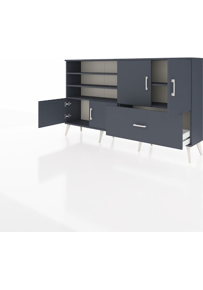 Arges Konsol 5 Raflı Tek Çekmeceli 4 Kapaklı 176x30x99 Antrasit-a Antrasit-antrasit Arges Konsol 5 Raflı Tek Çekmeceli 4 Kapaklı 176x30x99 Antrasit-a Antrasit-antrasit