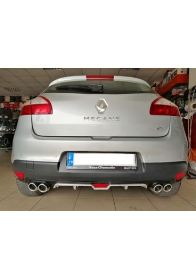Megane 3 Gri Boyalı 4 Egzoz Görünümlü Difüzör Üniversal Plastik