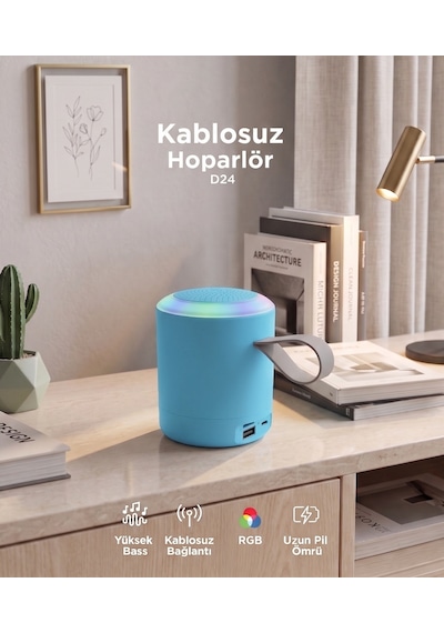 Bluetooth Hoparlör Sd Usb Destekli Taşınabilir Speaker D24