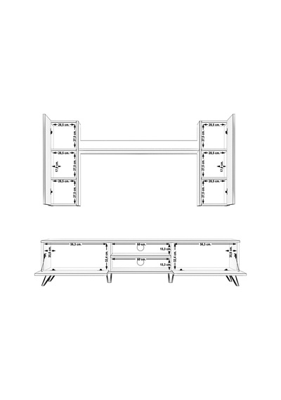 Decoraktiv Eko 7 Mdf Dvd Retro Tv Ünitesi Tv Sehpası Pera - Beyaz