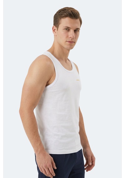 Slazenger Hokey Erkek Slim Fıt Kolsuz Beyaz Atlet