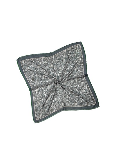 Mim Eşarp Ebruli Kışlık Desenli Eşarp 95x95 Cm Koyu Gri