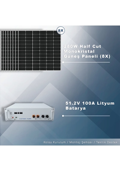 Matech 10 KW Solar Paket Sistem 10000W/gün