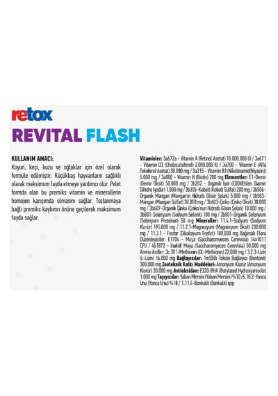 Revital Flash Küçükbaş Hayvan İçin Verim Arttırıcı Yem Katkı 20kg