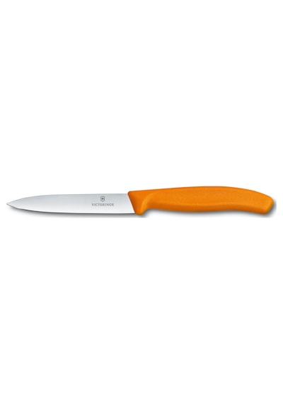 Victorinox Sivri Uç Düz Soyma Bıçağı 10 CM Turuncu