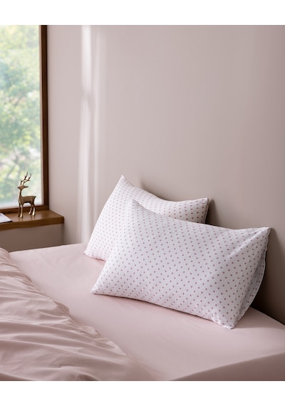 Constant 2'li %100 Pamuk Saten Baskılı Yastık Kılıfı - Pudra 8684427341865 Çok Renkli